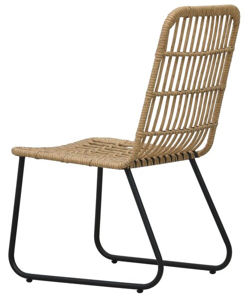 2 db tölgyszínű polyrattan kerti szék