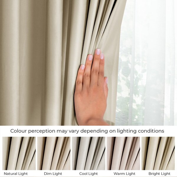 Barna-bézs bársony dimout (részleges sötétítő) függöny 140x245 cm Pleat – Restilo