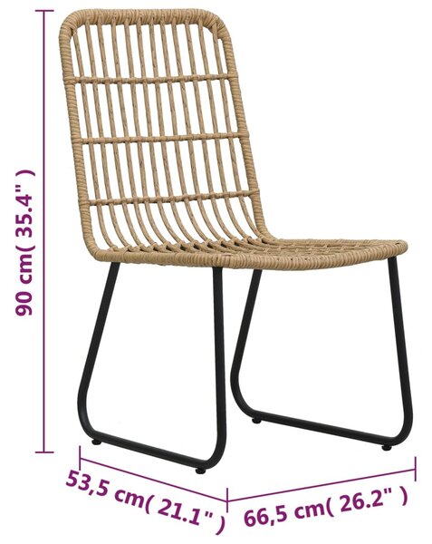2 db tölgyszínű polyrattan kerti szék