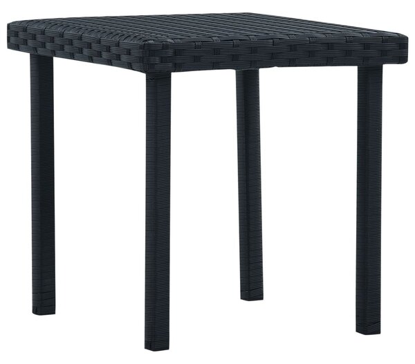 Fekete polyrattan kerti teázóasztal 40 x 40 x 40 cm