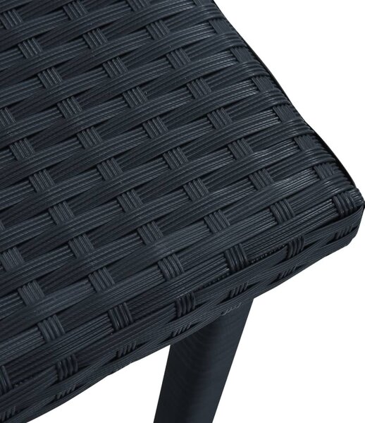 Fekete polyrattan kerti teázóasztal 40 x 40 x 40 cm