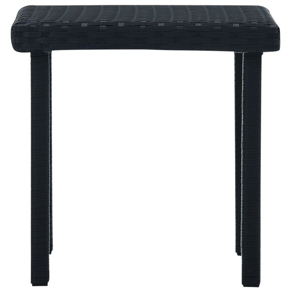 Fekete polyrattan kerti teázóasztal 40 x 40 x 40 cm