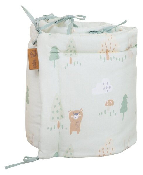 Világoszöld pamut rácsvédő 170 cm Woodland Buddies – Roba