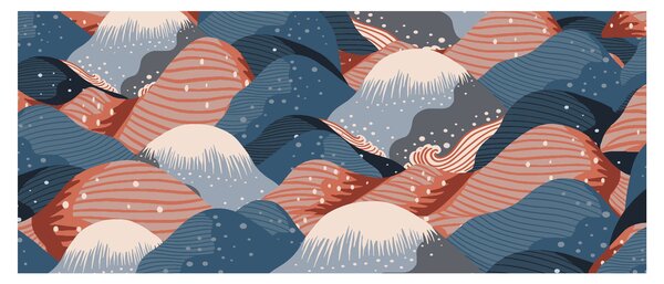 Kép - Japán hullámok (120x50 cm)