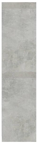 Betonszürke szerelt fa ruhásszekrény fiókokkal 50 x 50 x 200 cm