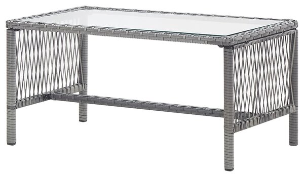 4-részes antracitszürke kerti polyrattan bútorszett párnákkal
