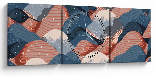 Kép - Japán hullámok (órával) (90x30 cm)