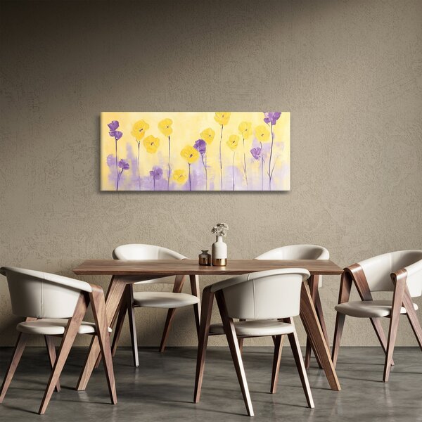 Kép - Lila és sárga virágok (120x50 cm)