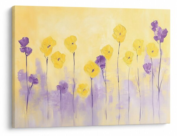 Kép - Lila és sárga virágok (70x50 cm)