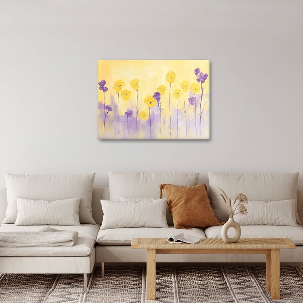 Kép - Lila és sárga virágok (70x50 cm)
