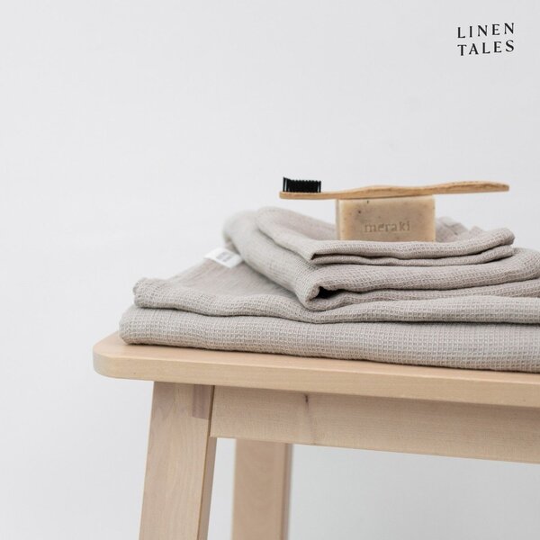 Natúr színű len darázs fürdőlepedő 75x125 cm Natural Fine Waffle – Linen Tales