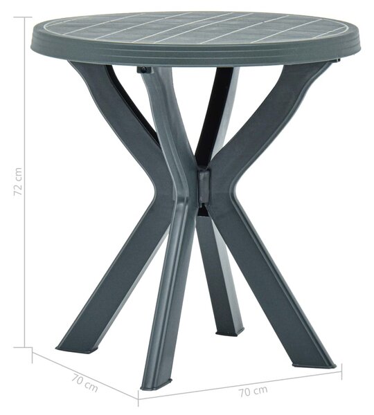 Zöld műanyag bisztróasztal Ø70 cm