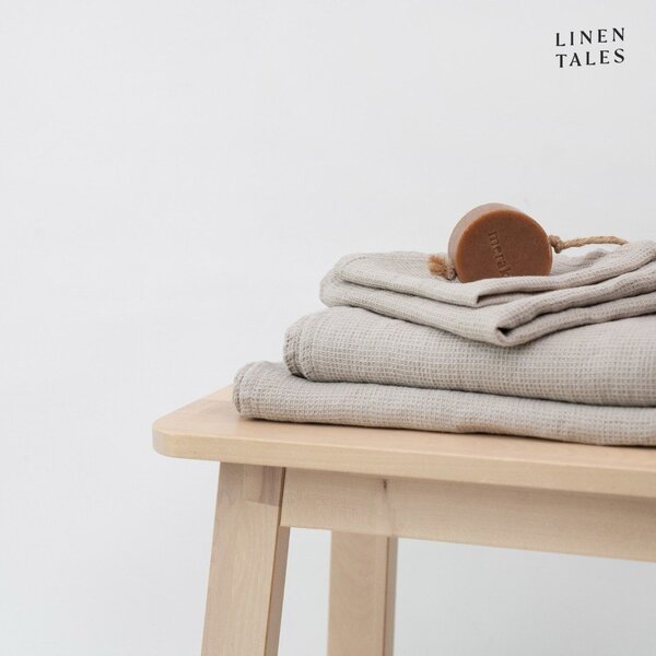 Natúr színű len darázs fürdőlepedő 75x125 cm Natural Fine Waffle – Linen Tales