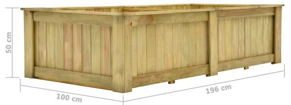 VidaXL impregnált fenyőfa magaságyás 196 x 100 x 50 cm