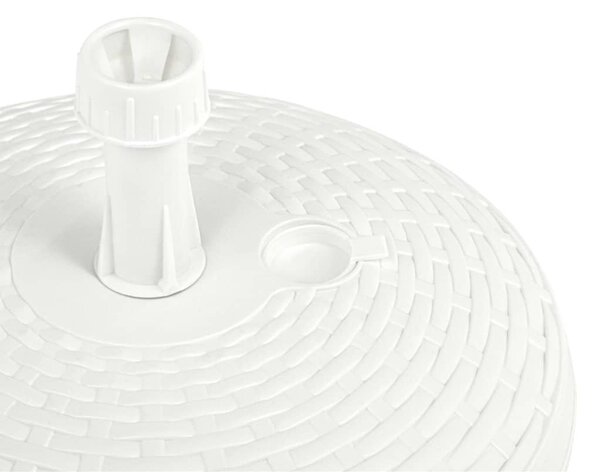 Homokkal/vízzel tölthető fehér műanyag rattan ernyőtalp 20 L