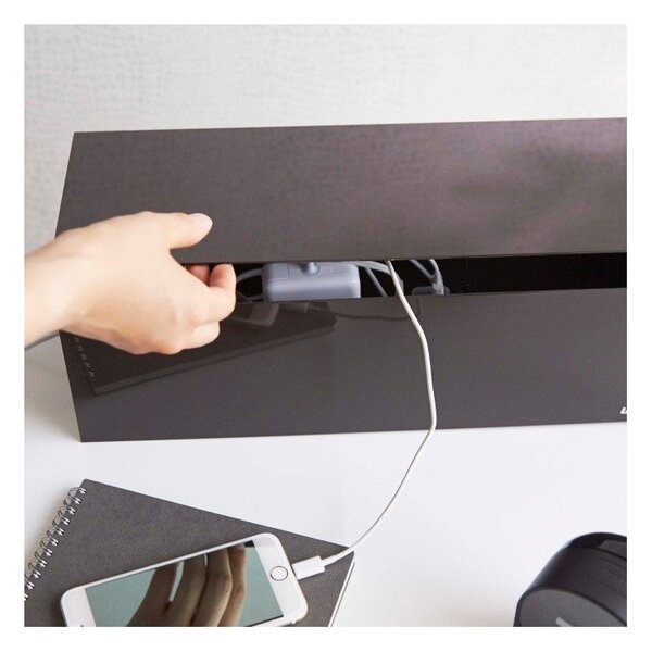 Web Cable Box fekete-barna doboz töltőknek- YAMAZAKI