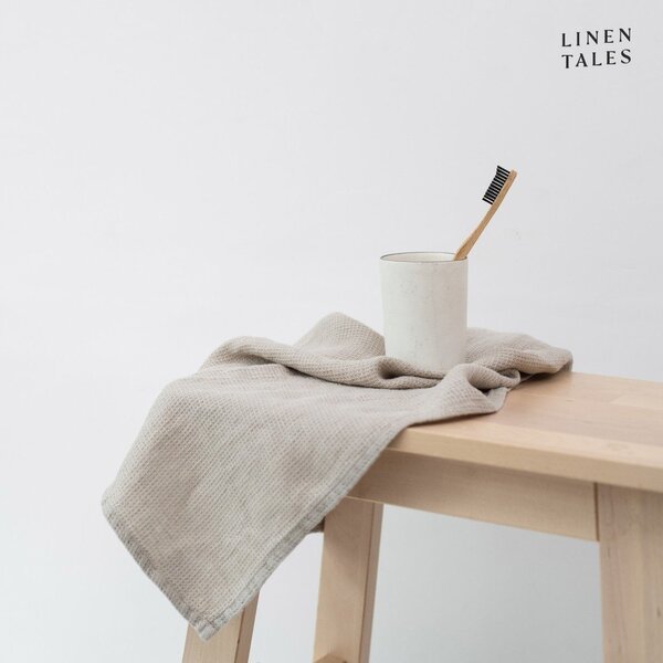 Natúr színű len darázs fürdőlepedő 75x125 cm Natural Fine Waffle – Linen Tales