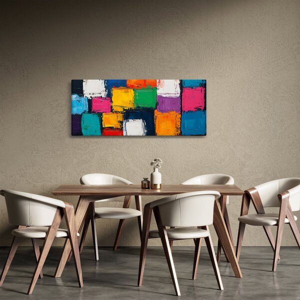Kép - Színes négyzetek festménye (120x50 cm)