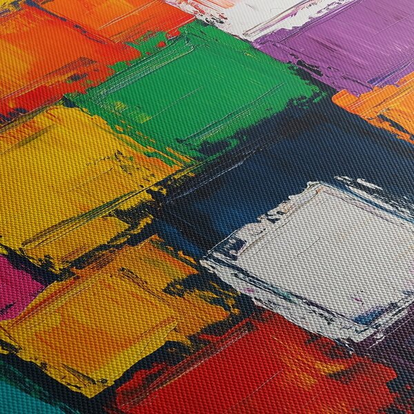 Kép - Színes négyzetek festménye (70x50 cm)