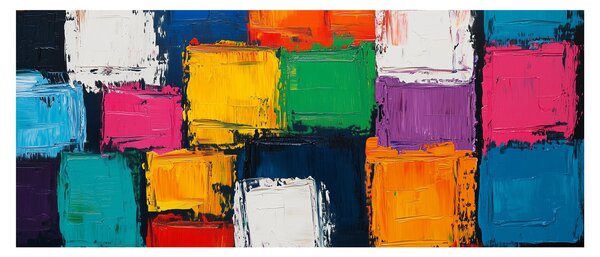 Kép - Színes négyzetek festménye (120x50 cm)