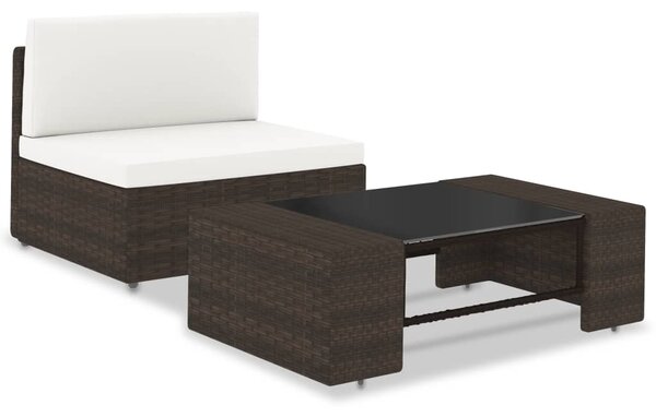 2 részes barna polyrattan kerti ülőgarnitúra