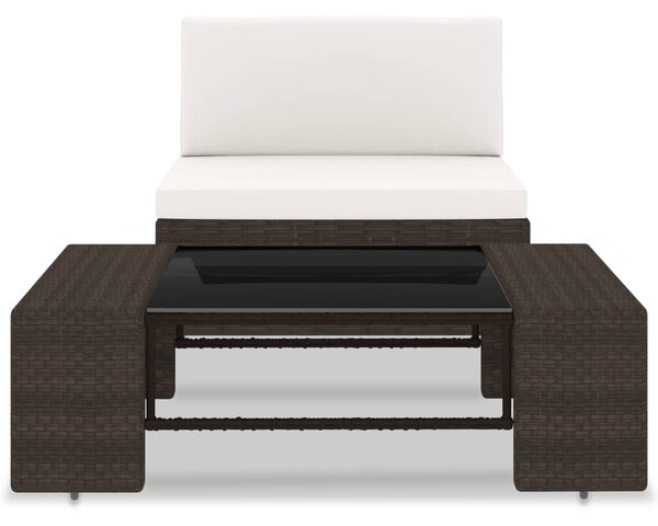 2 részes barna polyrattan kerti ülőgarnitúra