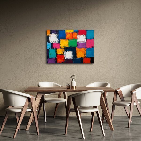 Kép - Színes négyzetek festménye (70x50 cm)
