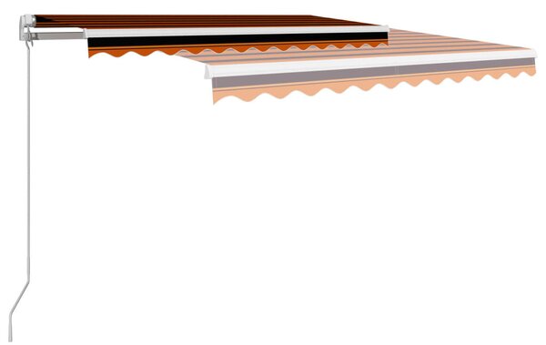 Narancssárga és barna kézzel kihúzható napellenző 300 x 250 cm