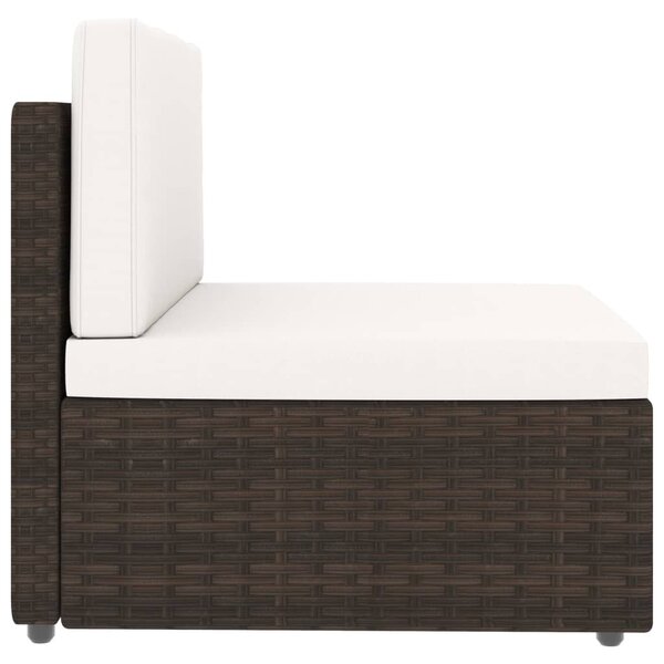 VidaXL 5 részes barna polyrattan kerti ülőgarnitúra párnákkal