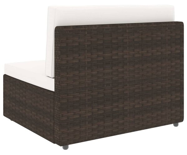 VidaXL 5 részes barna polyrattan kerti ülőgarnitúra párnákkal