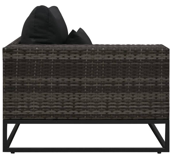 VidaXL 5 részes szürke polyrattan kerti bútorszett párnákkal