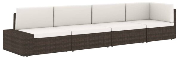 2 személyes barna elemes polyrattan kanapé