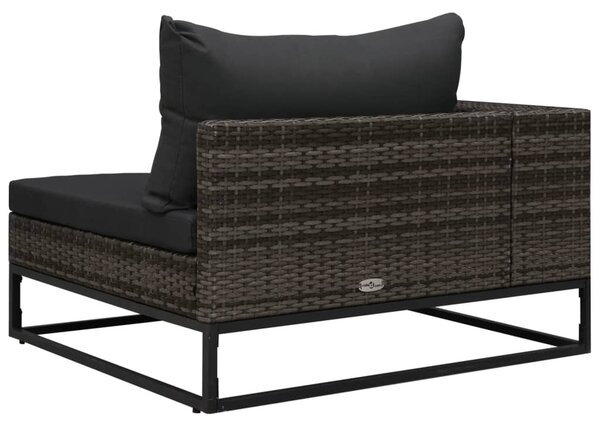 VidaXL 5 részes szürke polyrattan kerti bútorszett párnákkal