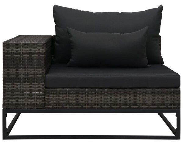 VidaXL 5 részes szürke polyrattan kerti bútorszett párnákkal