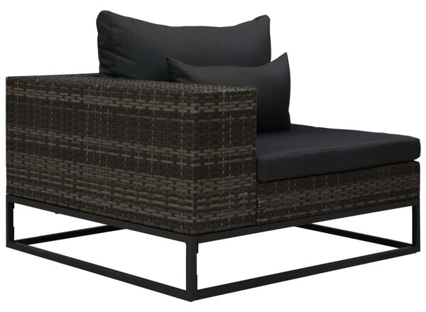 VidaXL 5 részes szürke polyrattan kerti bútorszett párnákkal