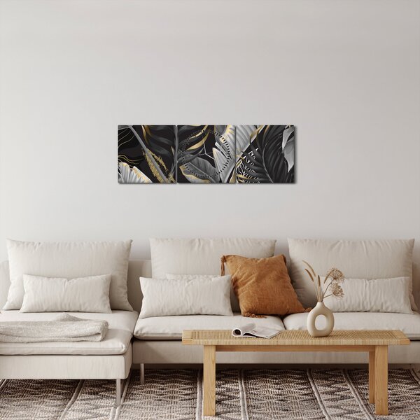 Kép - Arany dzsungel (órával) (90x30 cm)