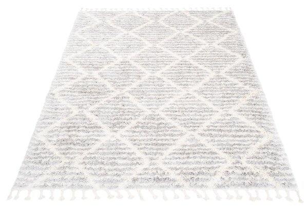 Szürke-fehér MARLEY shaggy szőnyeg Méret: 80x150 cm