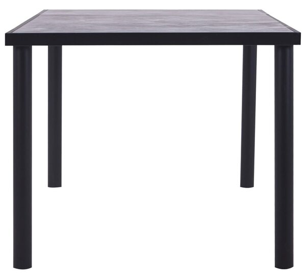 Fekete és betonszürke MDF étkezőasztal 200 x 100 x 75 cm
