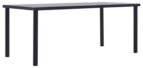 Fekete és betonszürke MDF étkezőasztal 200 x 100 x 75 cm