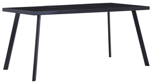 Fekete edzett üveg étkezőasztal 180 x 90 x 75 cm