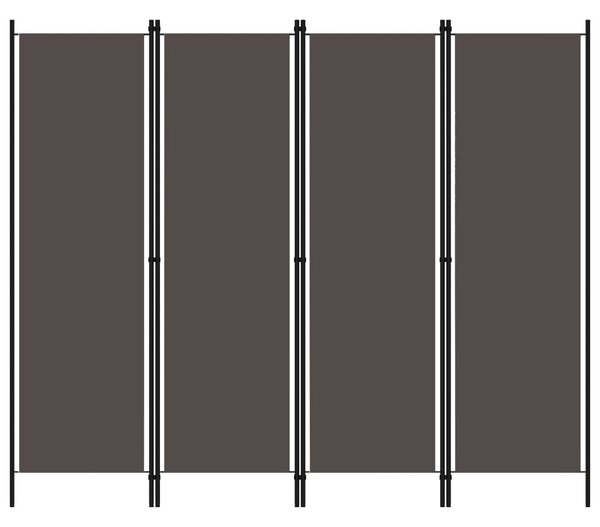 Antracitszürke 4 paneles paraván 200 x 180 cm