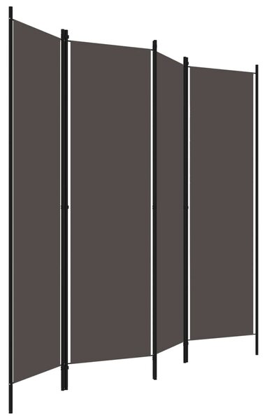 Antracitszürke 4 paneles paraván 200 x 180 cm