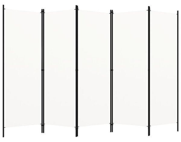 Fehér 5 paneles paraván 250 x 180 cm