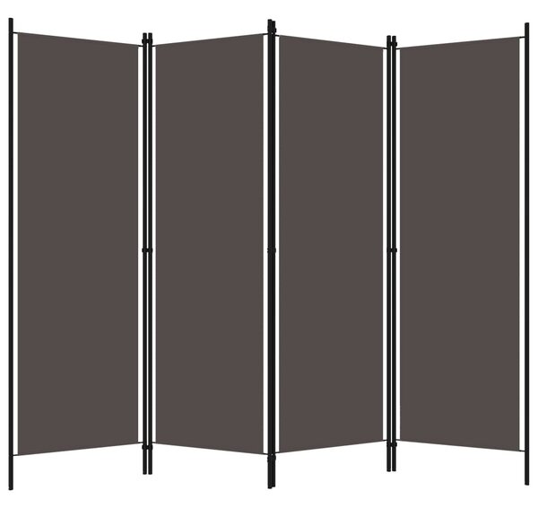 Antracitszürke 4 paneles paraván 200 x 180 cm