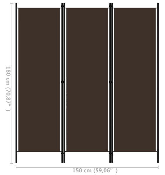 Barna 3 paneles paraván 150 x 180 cm