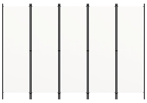 Fehér 5 paneles paraván 250 x 180 cm