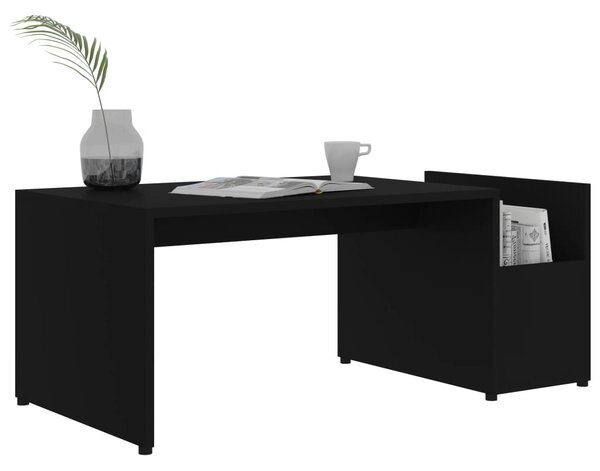 Fekete szerelt fa dohányzóasztal 90 x 45 x 35 cm