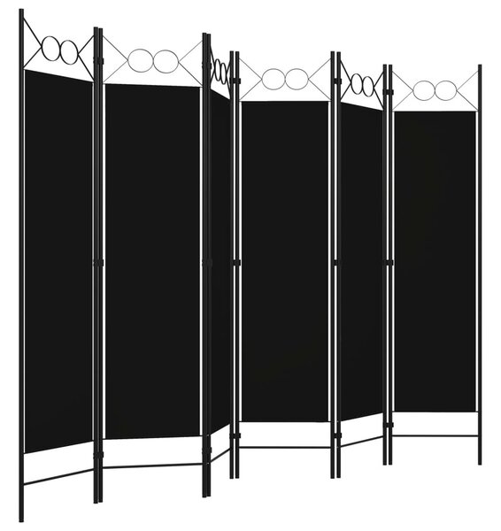 Fekete 6 paneles paraván 240 x 180 cm