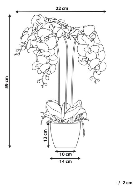 Műnövény ORCHID 59 cm Fehér