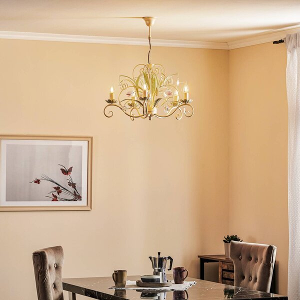 Luminex Luce csillár, 5 izzós, dimmelhető, Nappali / Étkező, fém, Firenzei